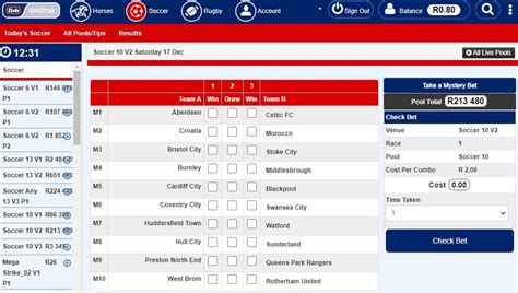 soccer results and payouts